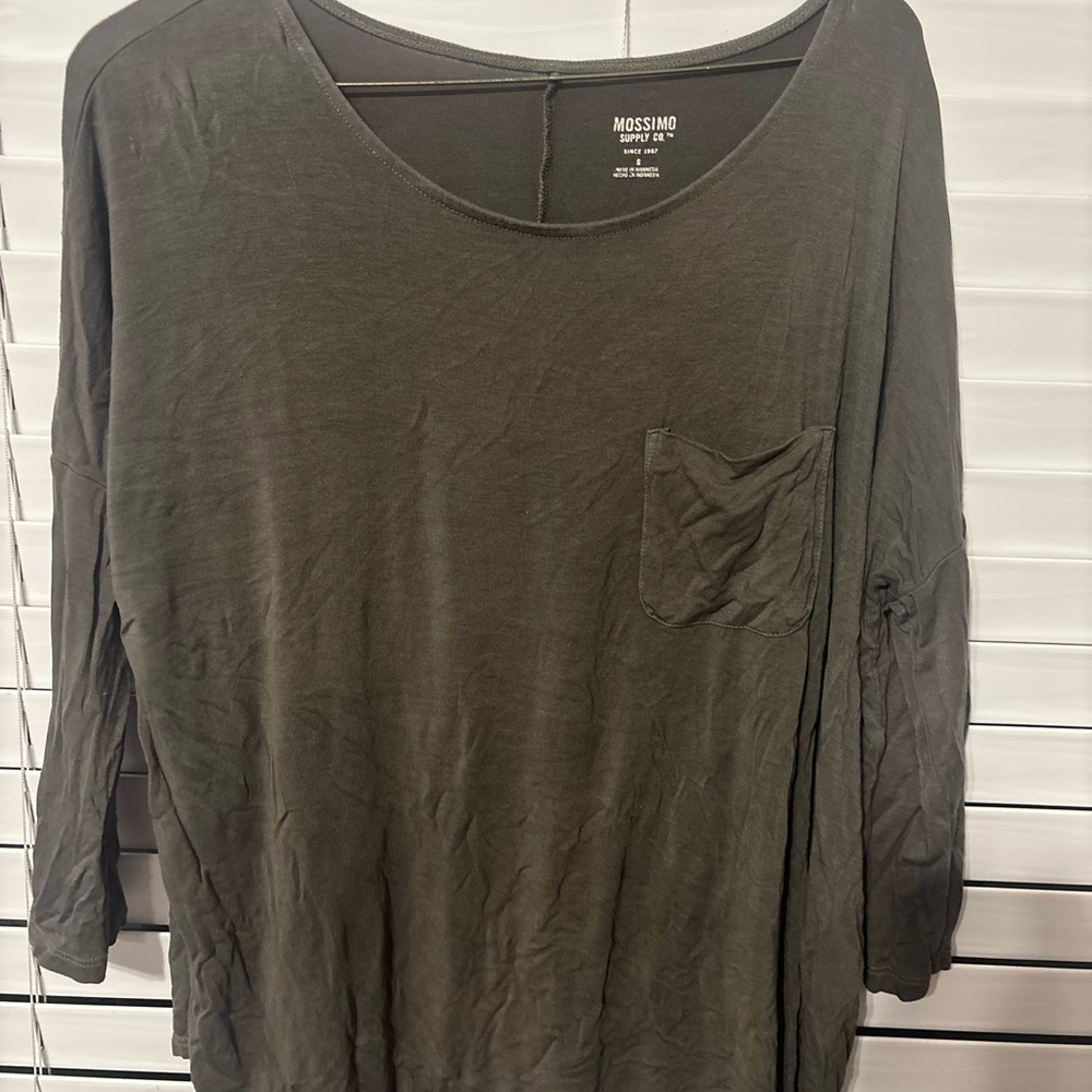 Mossimo Supply Co. Dark Green Long Sleeve Tee
